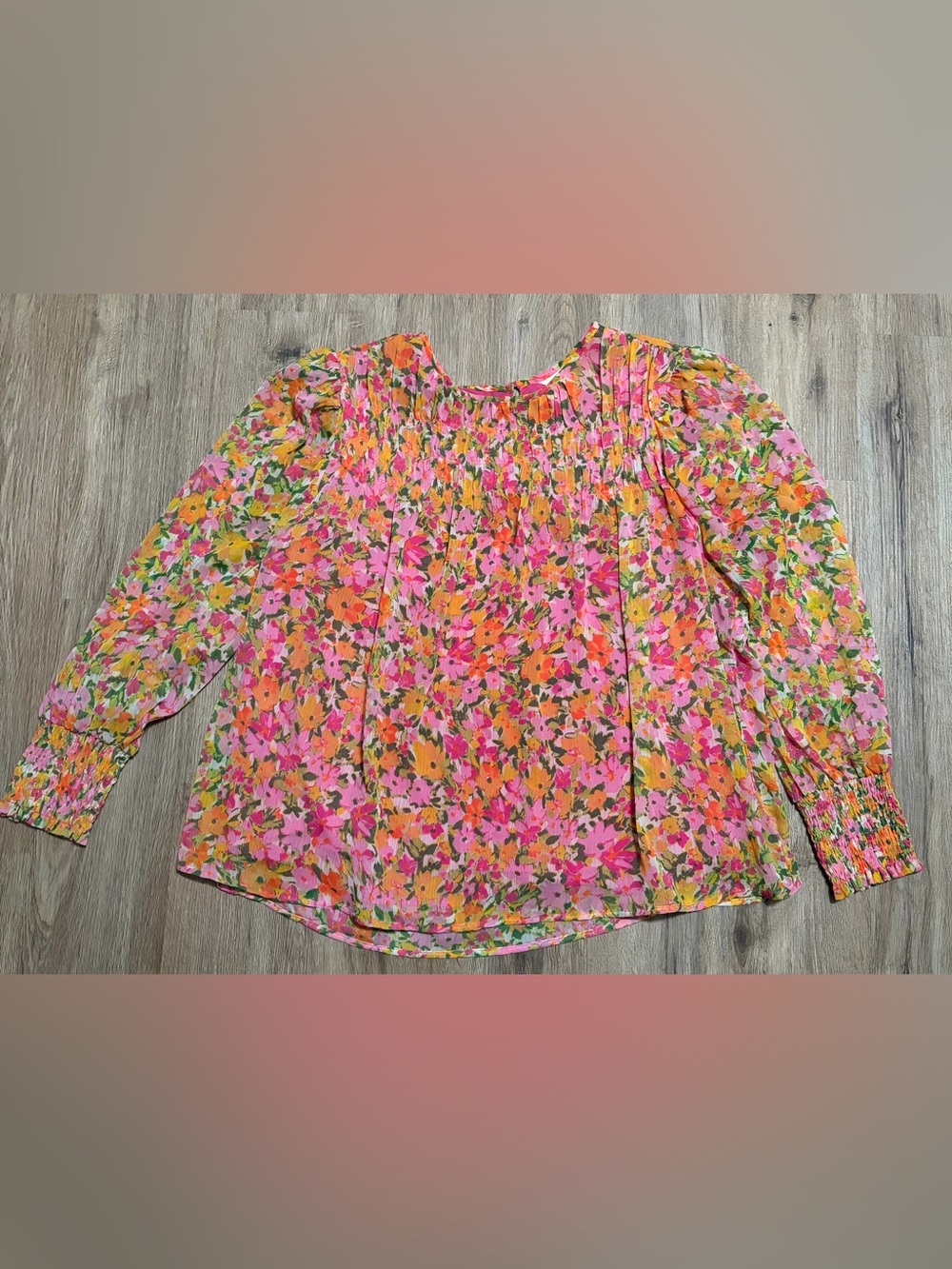 Terra & Sky Long Sleeve Blouse -  Size - 1X